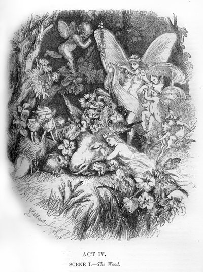 Bir Yaz Gecesi Rüyası, William Shakespeare by John Gilbert