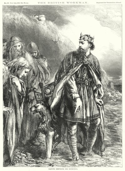 Saraylılarını azarlayan Canute (gravür) by John Gilbert