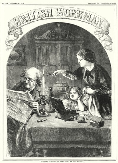 "O yaprakta oyalanmayı severdi" (gravür) by John Gilbert