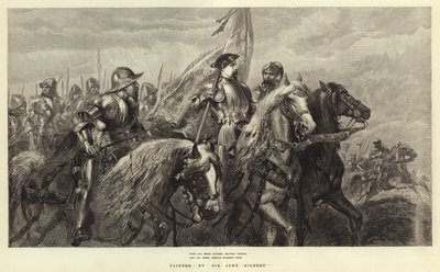 Cesurca yayılmış tüm pankartlarıyla (gravür) by John Gilbert