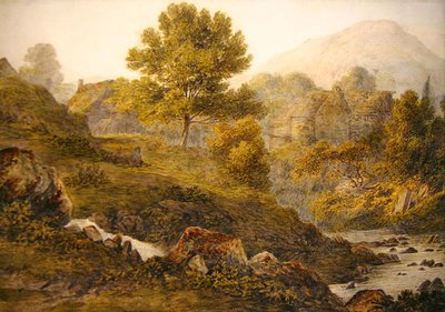 Bir Dağ Çiftliği (kağıt üzerine sulu boya) by John Glover