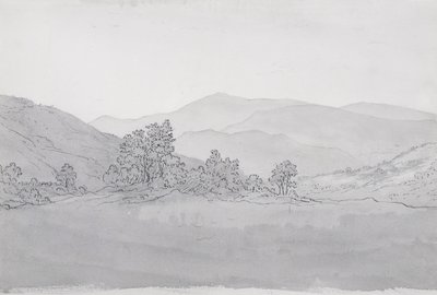 Llantysilio Dağı, Galler (kalem, mürekkep ve kağıt üzerinde yıkama) by John Glover
