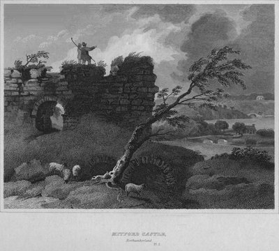 Mitford Kalesi, Northumberland, 1814 by John Greig