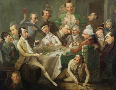 Bir Karikatür Grubu, c.1776 (tuval üzerine yağlı boya) by John Hamilton Mortimer