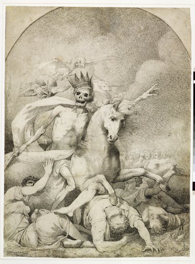 Soluk Atta Ölüm, c.1775 (dokuma kağıt üzerine kalem ve siyah mürekkep) by John Hamilton Mortimer