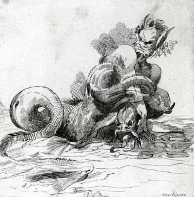 Bir Deniz Canavarı İllüstrasyonu, 18. Yüzyıl by John Hamilton Mortimer