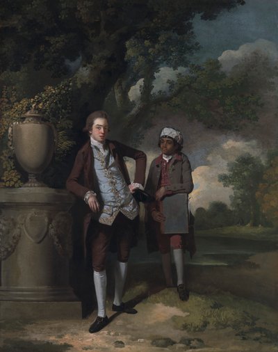 Portföy taşıyan bir Adam ve Görevlinin Portresi by John Hamilton Mortimer