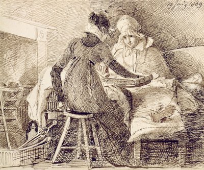 Tavla Oyunu, 19 Ocak 1809 (kağıt üzerine kalem ve mürekkep) by John Harden