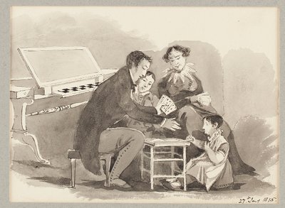 Bir kağıt oyunu, 1815 (kağıt üzerinde wc) by John Harden