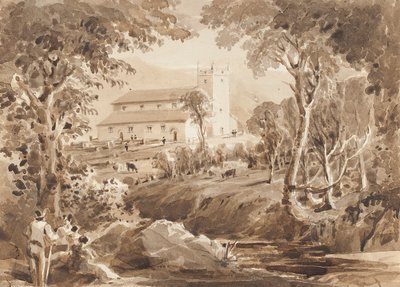 Ambleside Kilisesi, Cumbria (kağıt üzerinde wc) by John Harden