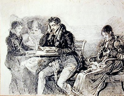 Bir Akşam Girişi (kağıt üzerine kalem ve mürekkep) by John Harden