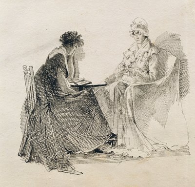 Bir Akşam Girişi (kağıt üzerine kalem ve mürekkep) by John Harden