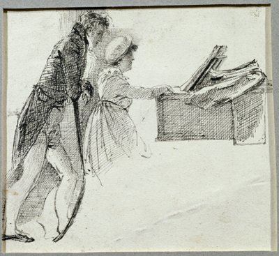 Piyanoda (kağıt üzerine mürekkep) by John Harden