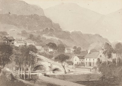 Brathay Bridge & Old Brathay, Lake District, Cumbria, 1820 (kağıt üzerinde wc) by John Harden