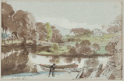 Doğudan Brathay Hall, Lake District, Cumbria, 1810 (kağıt üzerinde wc) by John Harden