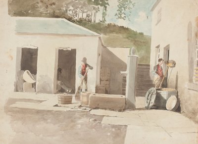 Brathay Yard, Lake District, Cumbria (kağıt üzerinde wc) by John Harden