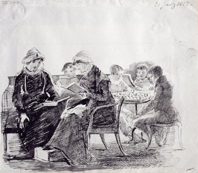 Konsantrasyon, 1815 (kağıt üzerine kalem ve mürekkep) by John Harden