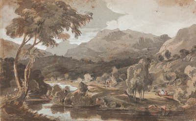 Elter Water, Lake District, Cumbria (kağıt üzerinde wc) by John Harden