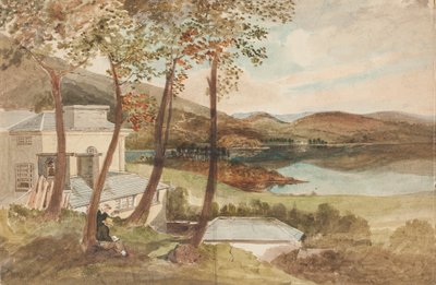 Hall ve Windermere, Lake District, Cumbria (kağıt üzerinde wc) by John Harden
