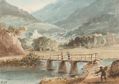Eski Miller Köprüsü, 1843 (kağıt üzerinde wc) by John Harden