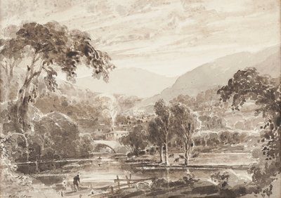 Rothay Bridge, Lake District, Cumbria (kağıt üzerinde wc) by John Harden