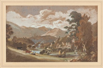 Skelwith, Lake District, Cumbria (kağıt üzerinde wc) by John Harden