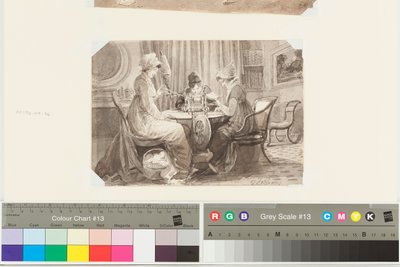 Eğirme, Okuma ve Yazma, 17 Şubat 1807 (kağıt üzerinde kalem ve mürekkep yıkama) by John Harden