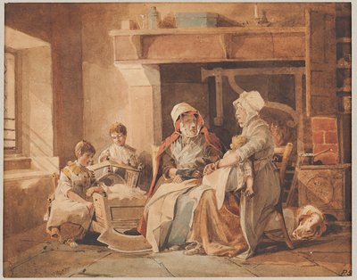 The Village Doctoress, 1820 (kağıt üzerinde wc) by John Harden