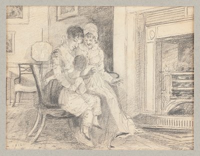 Ateşin yanında üç, John W 3 yaşında, 1812 by John Harden