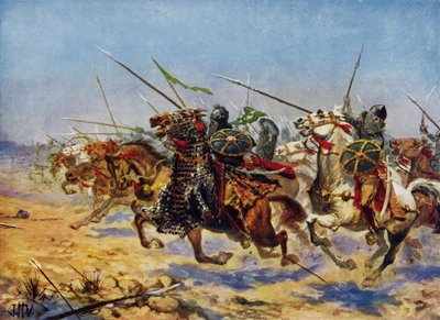 Shahrbaraz süvari hücumu (renkli taş) by John Harris Valda
