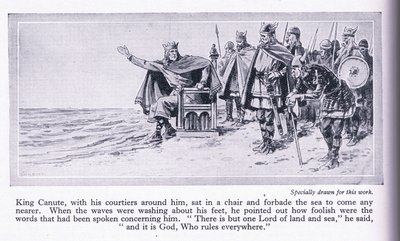 Kral Canute, denizin içeri girmesini yasaklıyor, 1950 dolayları by John Harris Valda