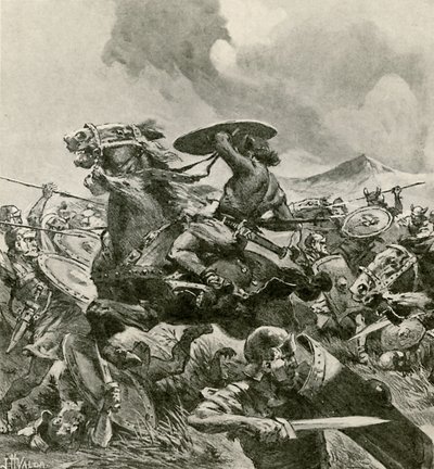 Romalılar Hannibals ordusuyla savaşıyor by John Harris Valda