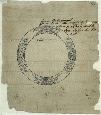 4. kronometre için Ms 3972/3 Kadran tasarımı (kalem ve mürekkep) by John Harrison