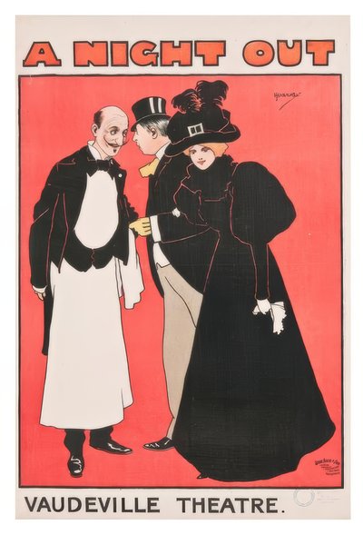 "Dışarıda bir gece. Vaudeville Tiyatrosu" / J. Hassall / Plakat, 1897 by John Hassall