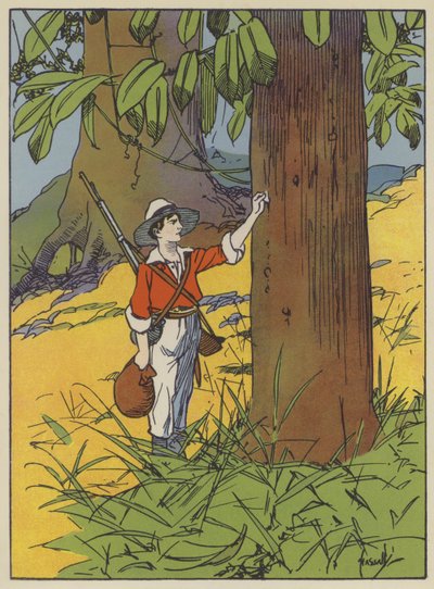 İsviçreli Robinson Ailesi için İllüstrasyon (renkli taş) by John Hassall