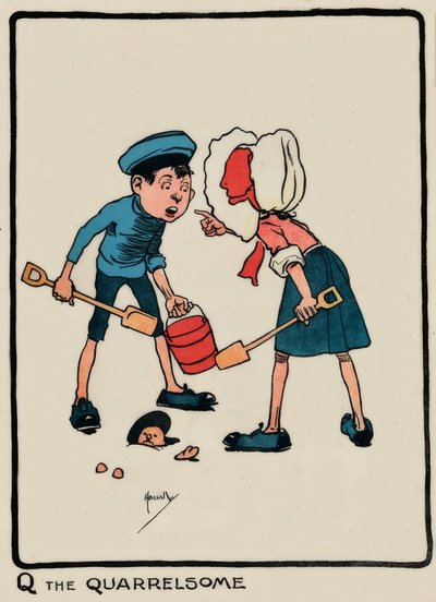 Q the Quarrelsome / J. Hassall / Zeichnung, 1903 by John Hassall