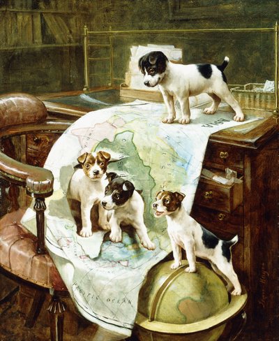 İyi Seyahat Eden Jack Russell Yavruları by John Hayes