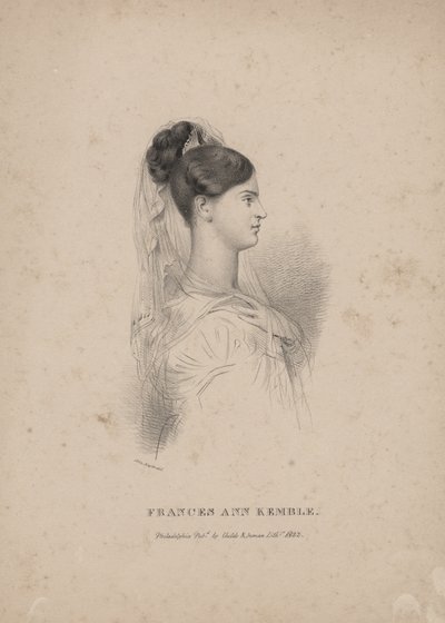 Frances Ann Kemble, lito, Childs und Inman by John Hayter