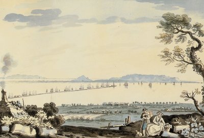Dublin Körfezi ve liman manzarası, Howth Tepesi by John Henry Campbell
