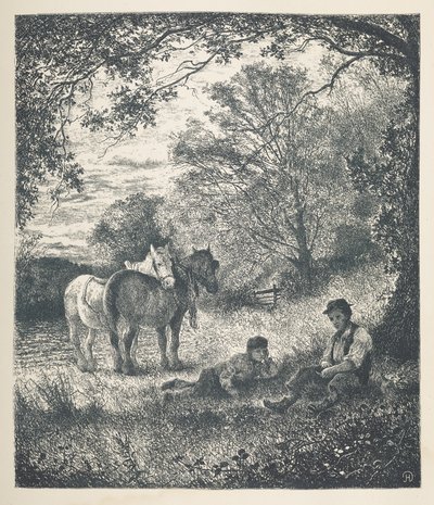 Levha 11. Adam, oğlan ve shire atları.  Doğa Resimleri. J. H. Dell tarafından ahşap üzerine çizilmiş ve R. Paterson tarafından oyulmuş otuz orijinal illüstrasyon serisi.  John Henry Dell by John Henry Dell