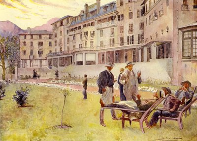 Cape Town, outside the Mount Nelson Hotel (colour litho) by John Henry Frederick (after) Bacon