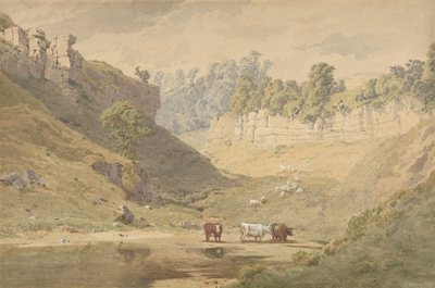 Vadideki Sulama Deliğinde Sığır, 1830-86. by John Henry Mole