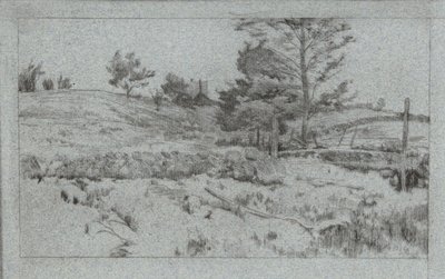 Taş Duvarlı Manzara (alanların taslağı) by John Henry Twachtman