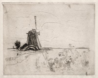 Mill ve Weeds, Hollanda. by John Henry Twachtman