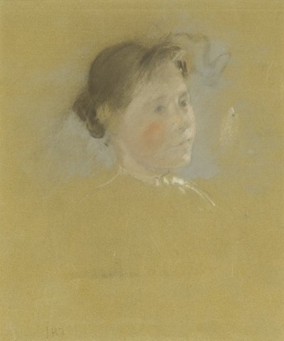Bir Kafanın Çalışması, c.1888-95 (karton üzerine grafit dokunuşlu pastel) by John Henry Twachtman