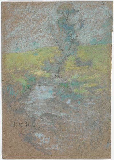 The Stream (kağıt üzerinde pastel ve grafit kalem) by John Henry Twachtman
