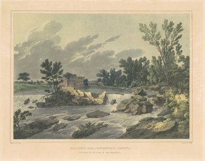 Bolling Barajı, Petersburgh, Virginia by John Hill, after Joshua Shaw