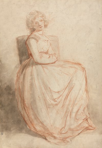 Oturan Bir Kadının Çalışması by John Hoppner