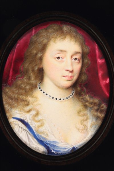 Teresia Lady Shirley adında bir Leydi (parşömen üzerine suluboya) by John Hoskins