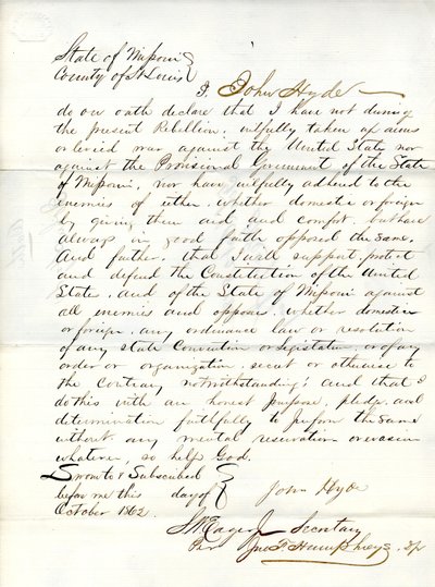 John Hyde of Missouri, St.Louis County